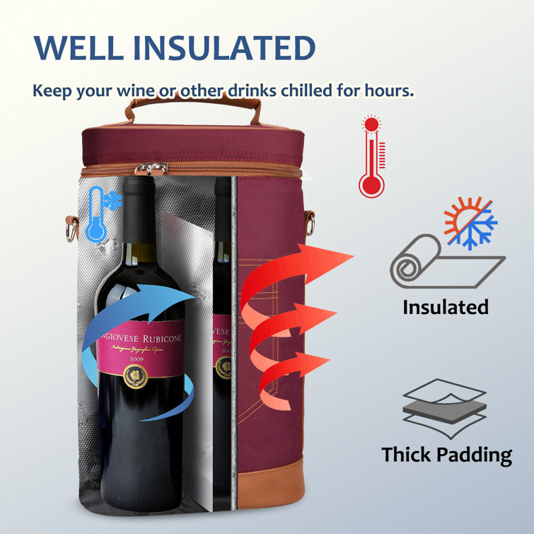 Padded wine bottle carrier sales